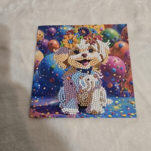 Happy Birthday Puppy Diamond Art Card