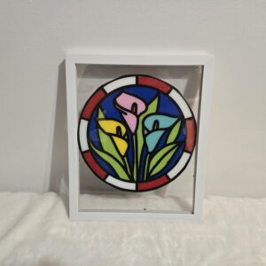 Lily Stained Glass Painted Picture
