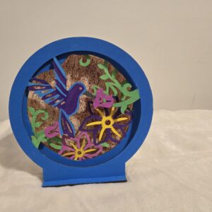 3D Wooden Hummingbird Display